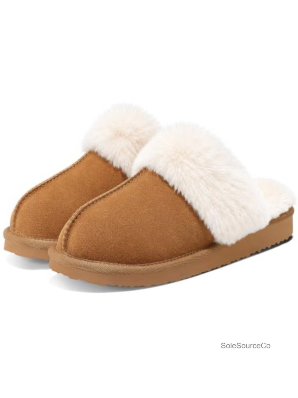 Fuzzy Memory Foam Slippers Women Indoor Outdoor House Shoes Plush Faux Fur Lined
